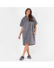 Sienna Short Sleeve Hoodie Blanket Dress, Charcoal