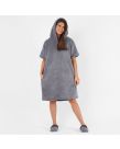Sienna Short Sleeve Hoodie Blanket Dress, Charcoal