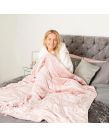 Sienna Crushed Velvet Weighted Blanket - Blush Pink