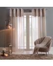 Sienna Crushed Velvet Voile Curtains, Natural - 55" x 87"
