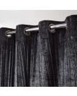 Sienna Home Valencia Crinkle Crushed Velvet Eyelet Curtains - Charcoal Grey