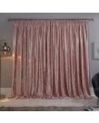 Sienna Crushed Velvet Pencil Pleat Curtains - Blush Pink