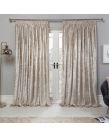 Sienna Crushed Velvet Pencil Pleat Curtains - Natural