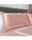 Sienna Crushed Velvet Border Duvet Set - Blush Pink