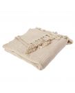 Sienna Home Large Shimmer Knit Tassel Throw, Stone - 150 x 180cm