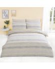 Dreamscene Speckle Stripe Duvet Cover with Pillowcase, Yellow - King