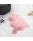 Sienna Faux Fur Sheepskin Rug, Blush Pink - 60 x 90cm