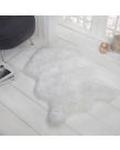 Sienna Faux Fur Sheepskin Rug, White - 60 x 90cm