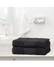 Luxury 100% Cotton 2 Jumbo Bath Sheets Large Towels Bale - Black