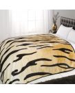 Animal Print Mink Faux Fur Throw Fleece Blanket - Tiger Design - 125 x 150cm
