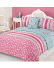 Verity Bed In A Bag Duvet Cover King Size Set - Pink Green