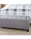 Verona Fabric Ottoman Bench - Grey