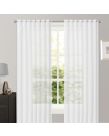 Brentfords Sheer Voile Curtains, White - 140 x 226cm (55" x 89")