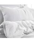 Brentfords Washed Linen Look Duvet Cover Set - White