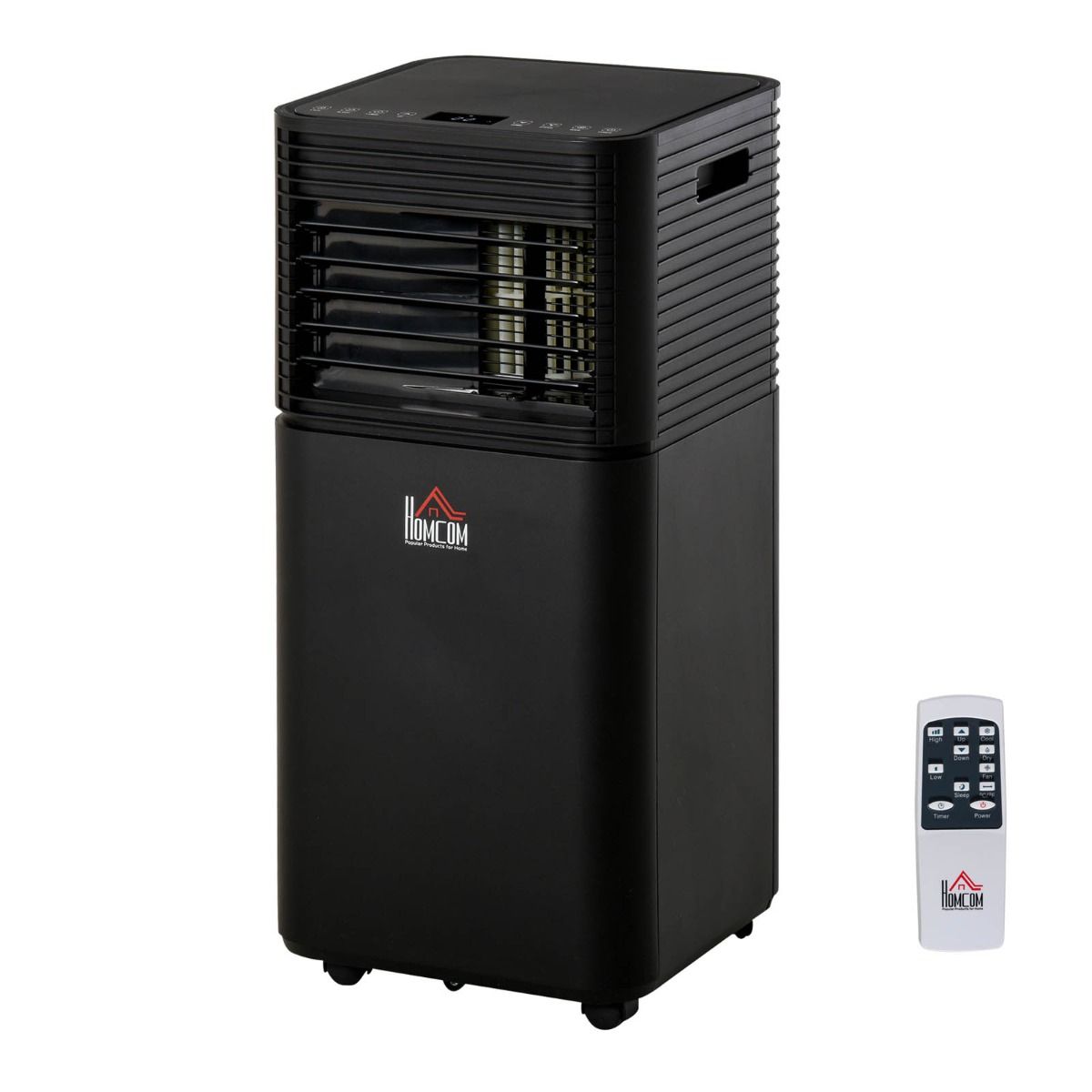 Homcom 4-in-1 Portable Air Conditioner Unit, Black - 7000 BTU