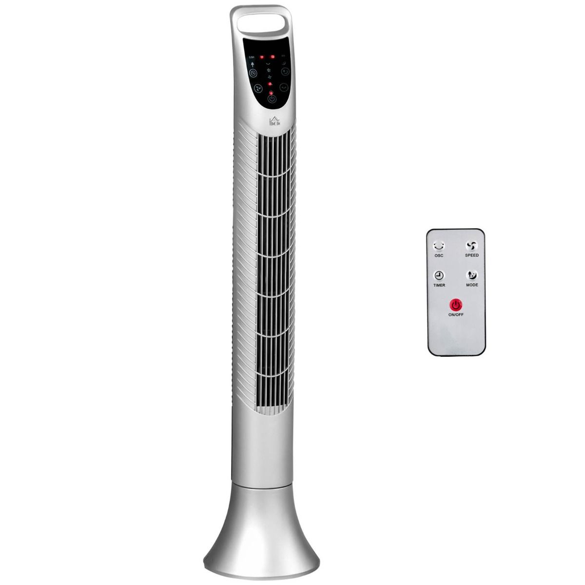 Homcom 36" Oscillating LED Tower Fan - Silver