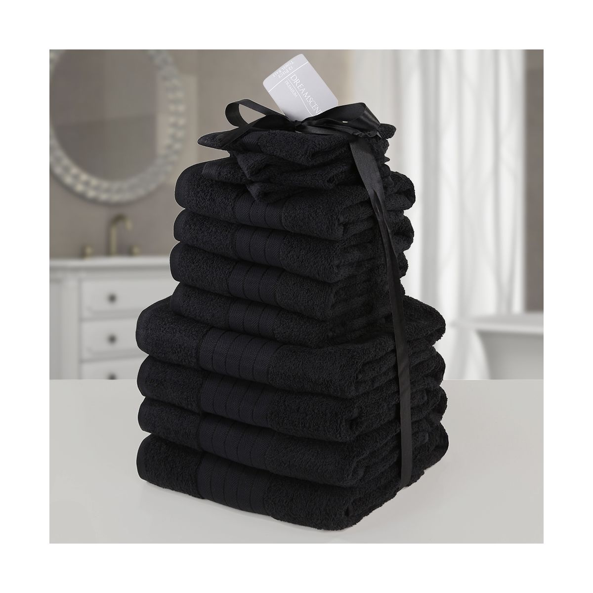 Brentfords Towel Bale 12 Piece - Black