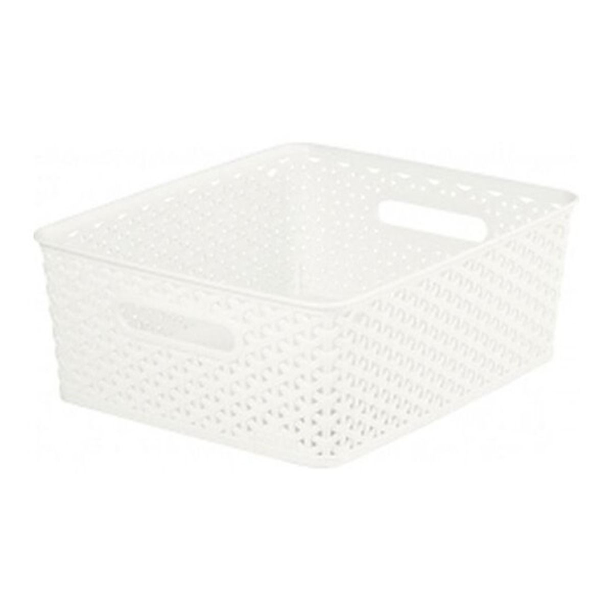 Curver My Style Nestable Rattan Basket 8 Litre Vintage White