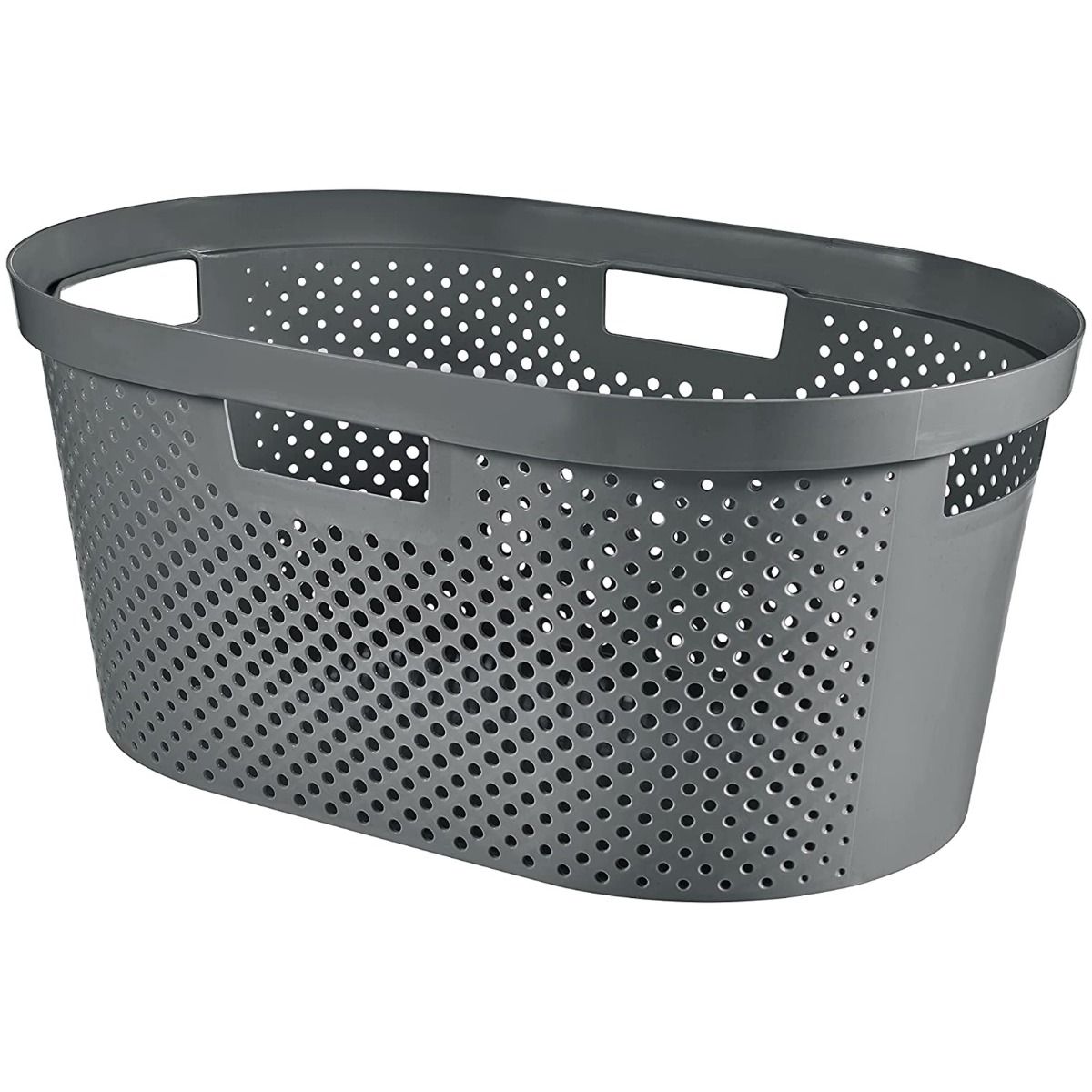 Curver Infinity Dots Laundry Basket 40 Litre Grey