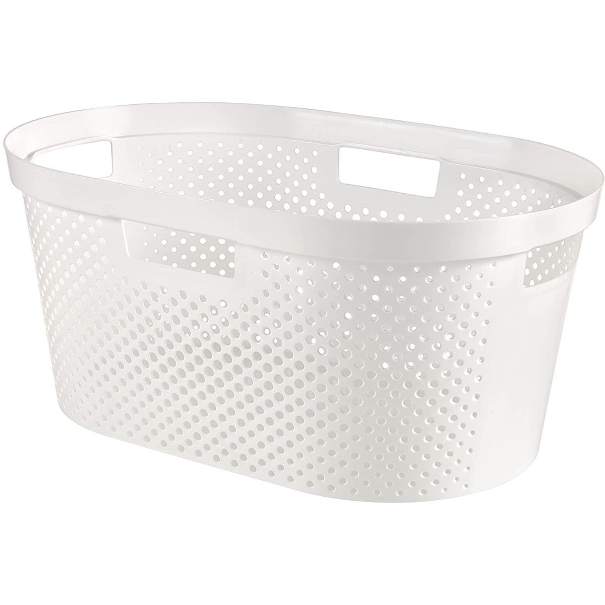 Curver Infinity Dots Laundry Basket 40 Litre White