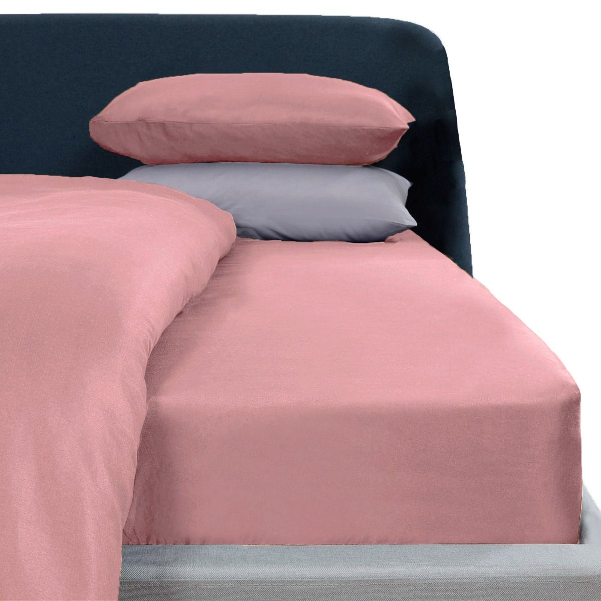 Brentfords Plain Dyed Fitted Sheet - Dusky Pink
