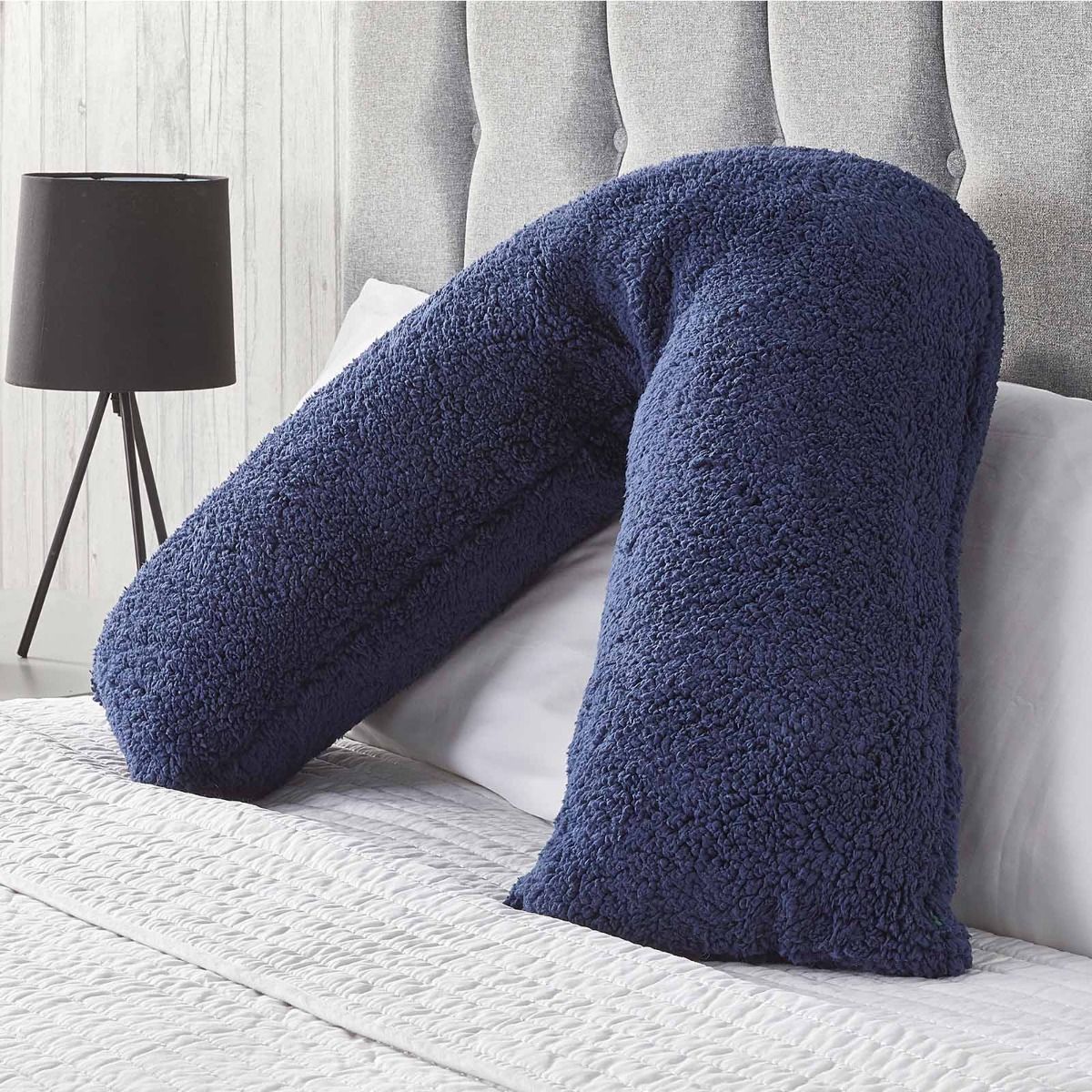 Huggleland Teddy V Shape Pillow Navy