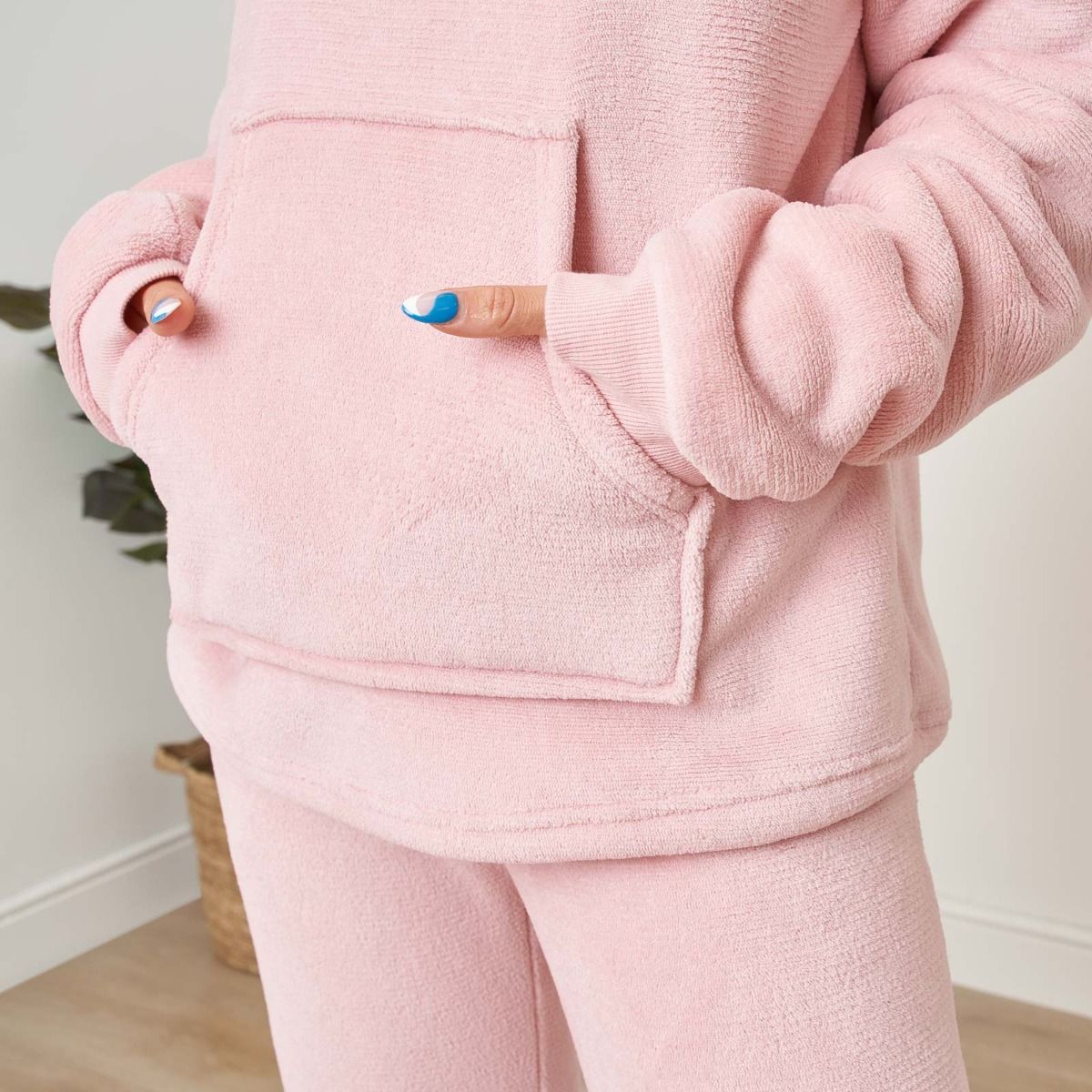 Dreamscene Sherpa Fleece Pyjama Set - Blush