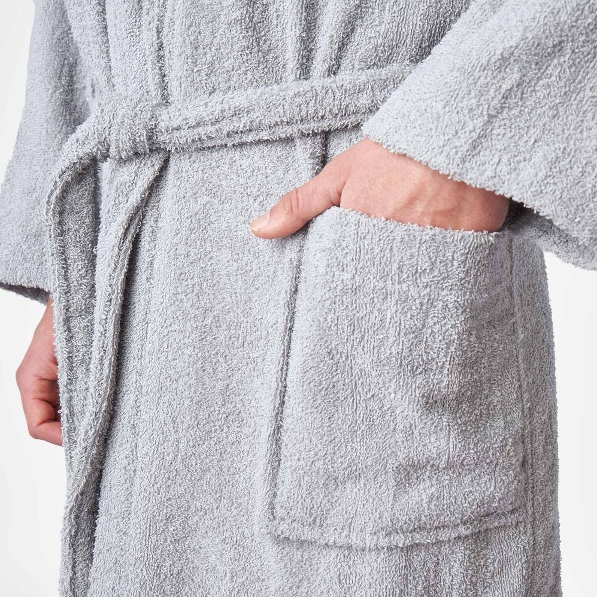 grey towelling dressing gown