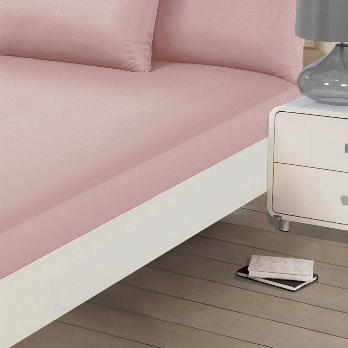 Brentfords Plain Fitted Bed Sheet - Blush Pink