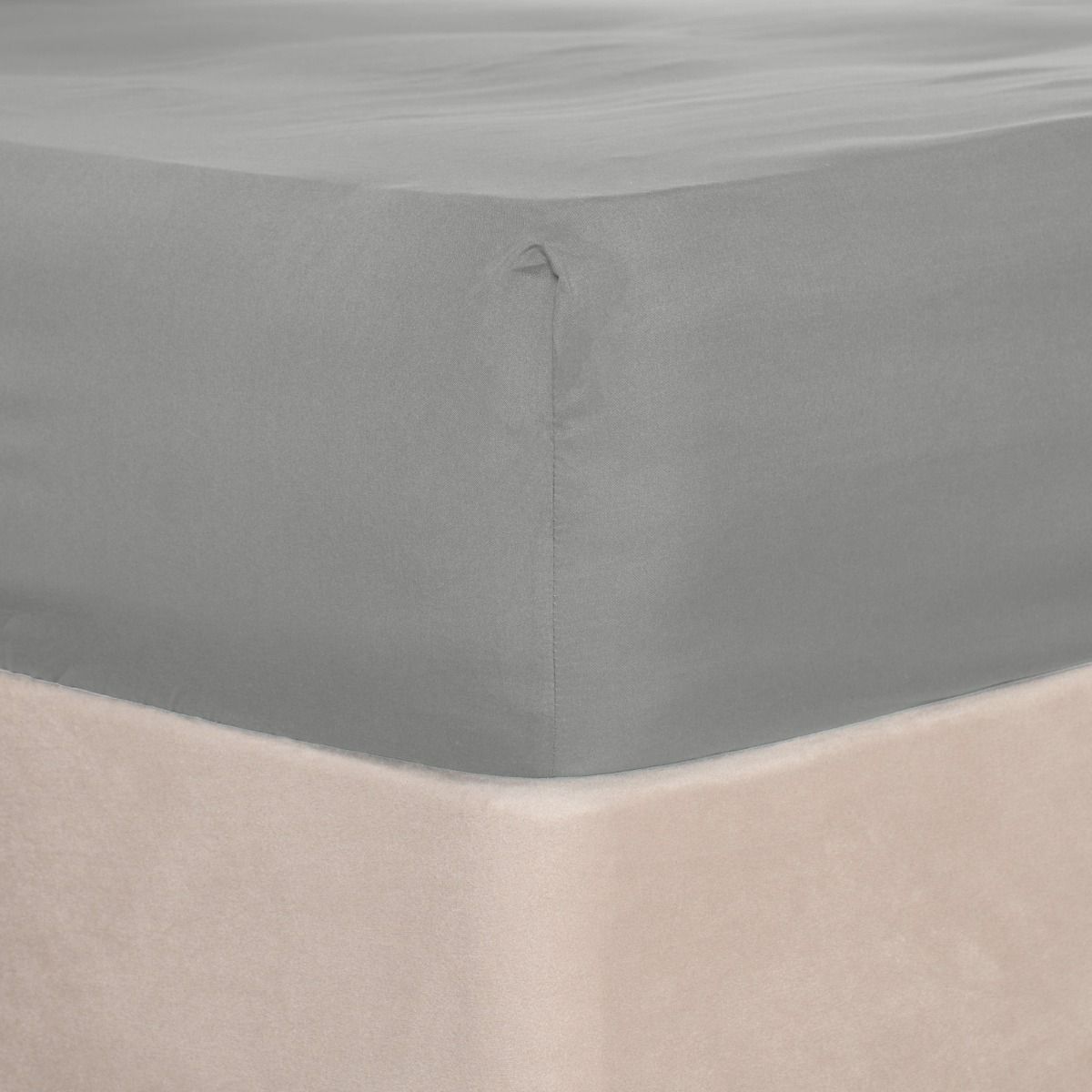 Brentfords Plain Dyed Fitted Sheet - Grey