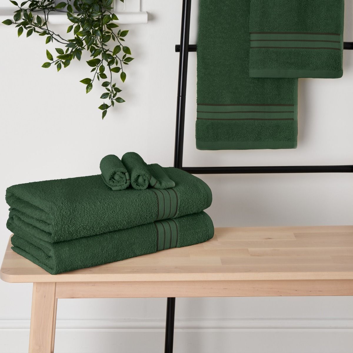 Brentfords 100% Cotton Hand Towel, Forest Green - 1PC