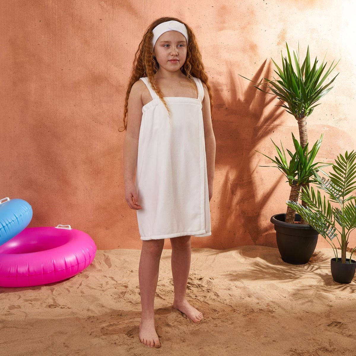 Brentfords Kids Towel Dress - White