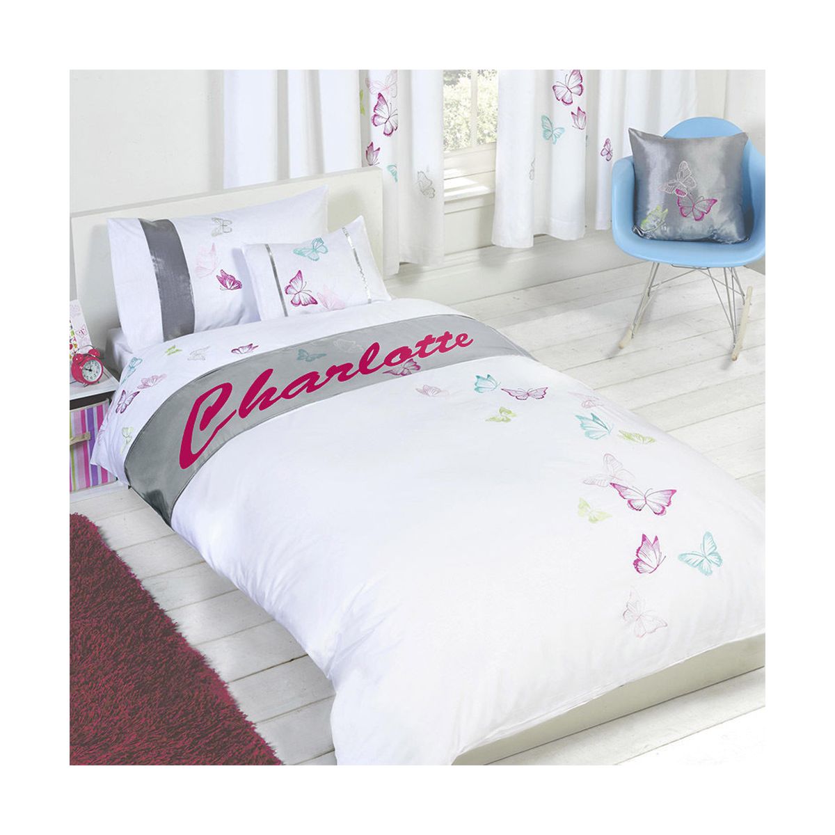 Tobias Baker Personalised Butterfly Duvet Cover Pillow Case Bedding Set - Charlotte, Double