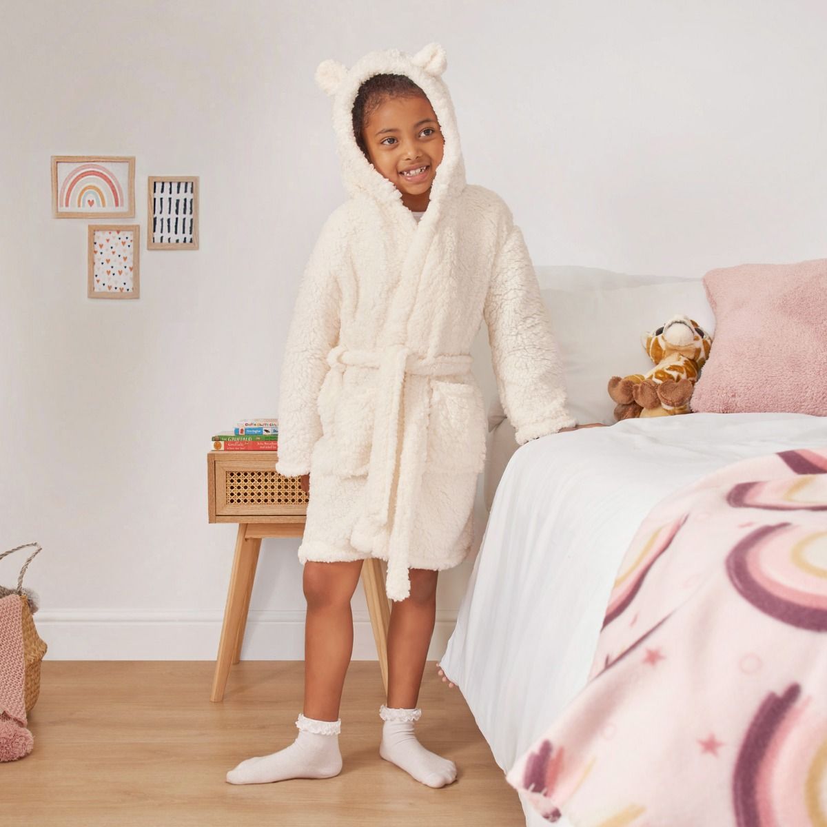 Skinnydip Lilac Butterfly Fleece Hooded Dressing Gown | New Look