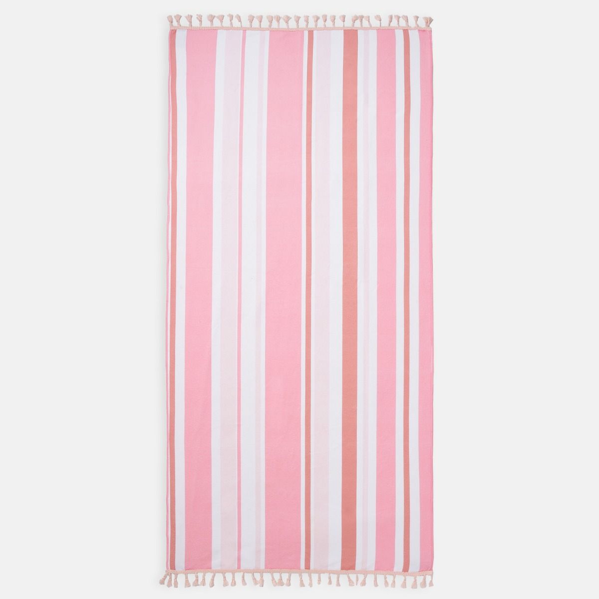 Dreamscene Tassel Striped Beach Towel - Blush