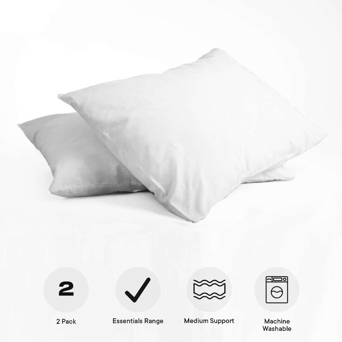 Brentfords Medium Support Pillow - 2 Pack