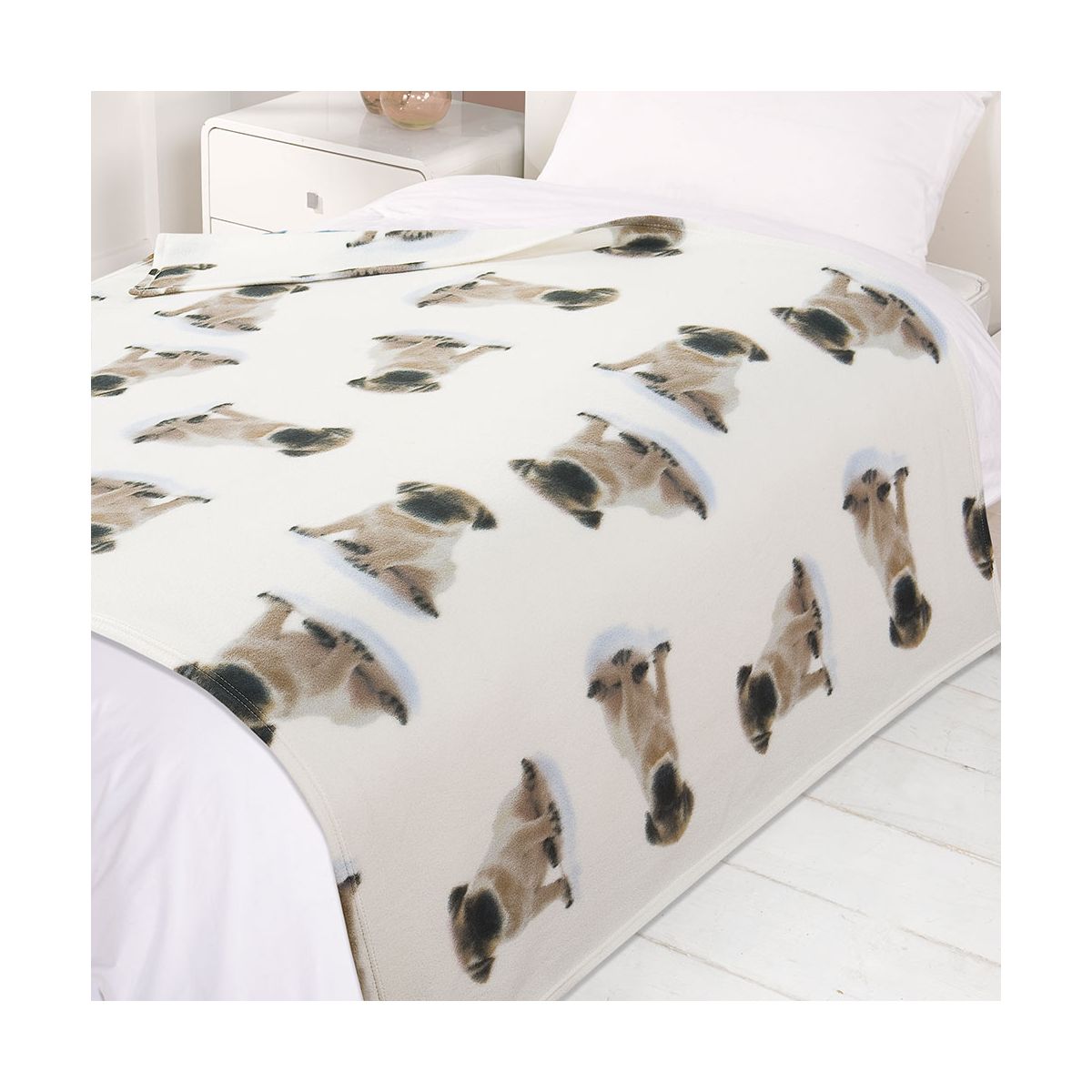 Fleece Blanket 50" x 60" - Pug Dog