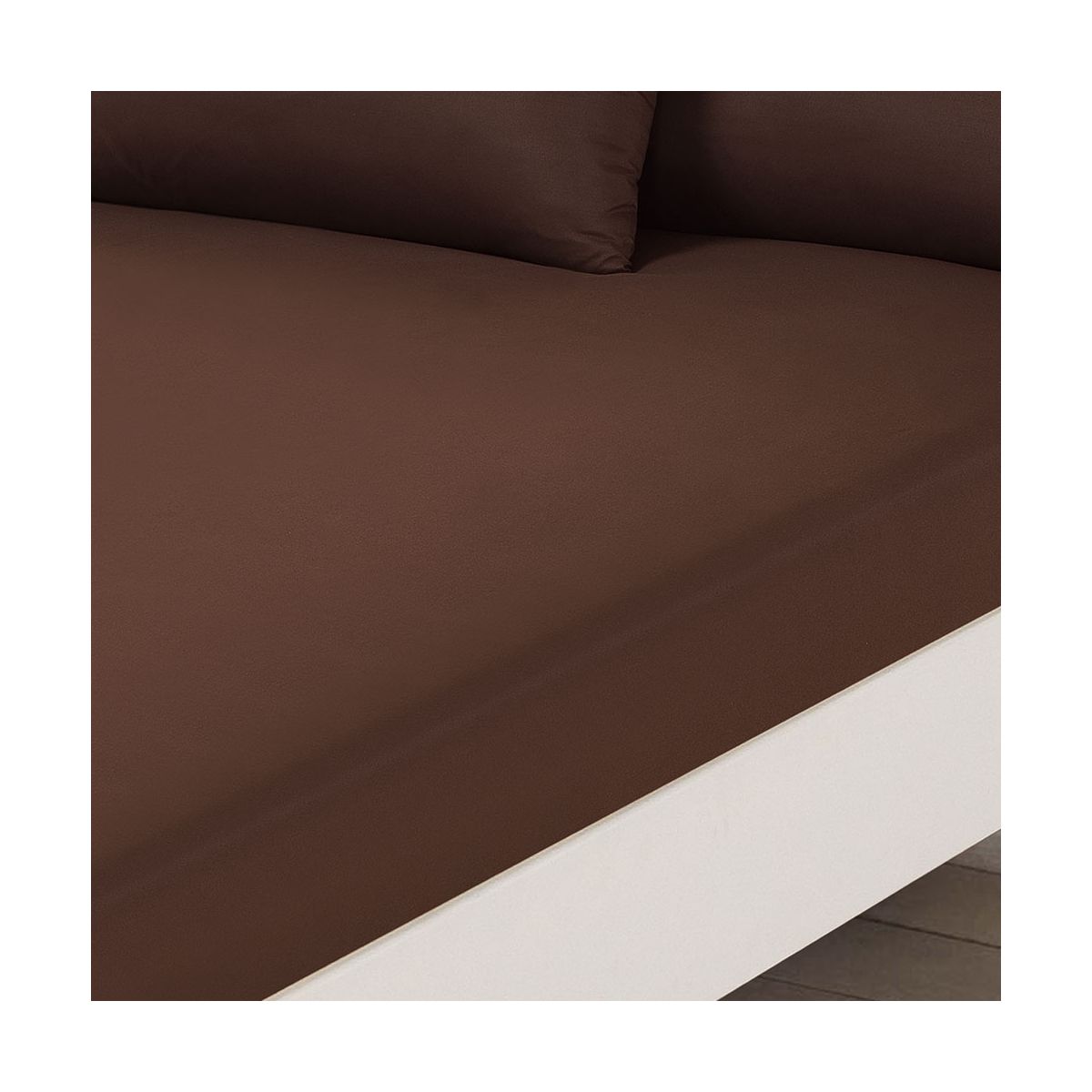 Brentfords Plain Dyed Fitted Sheet - Chocolate