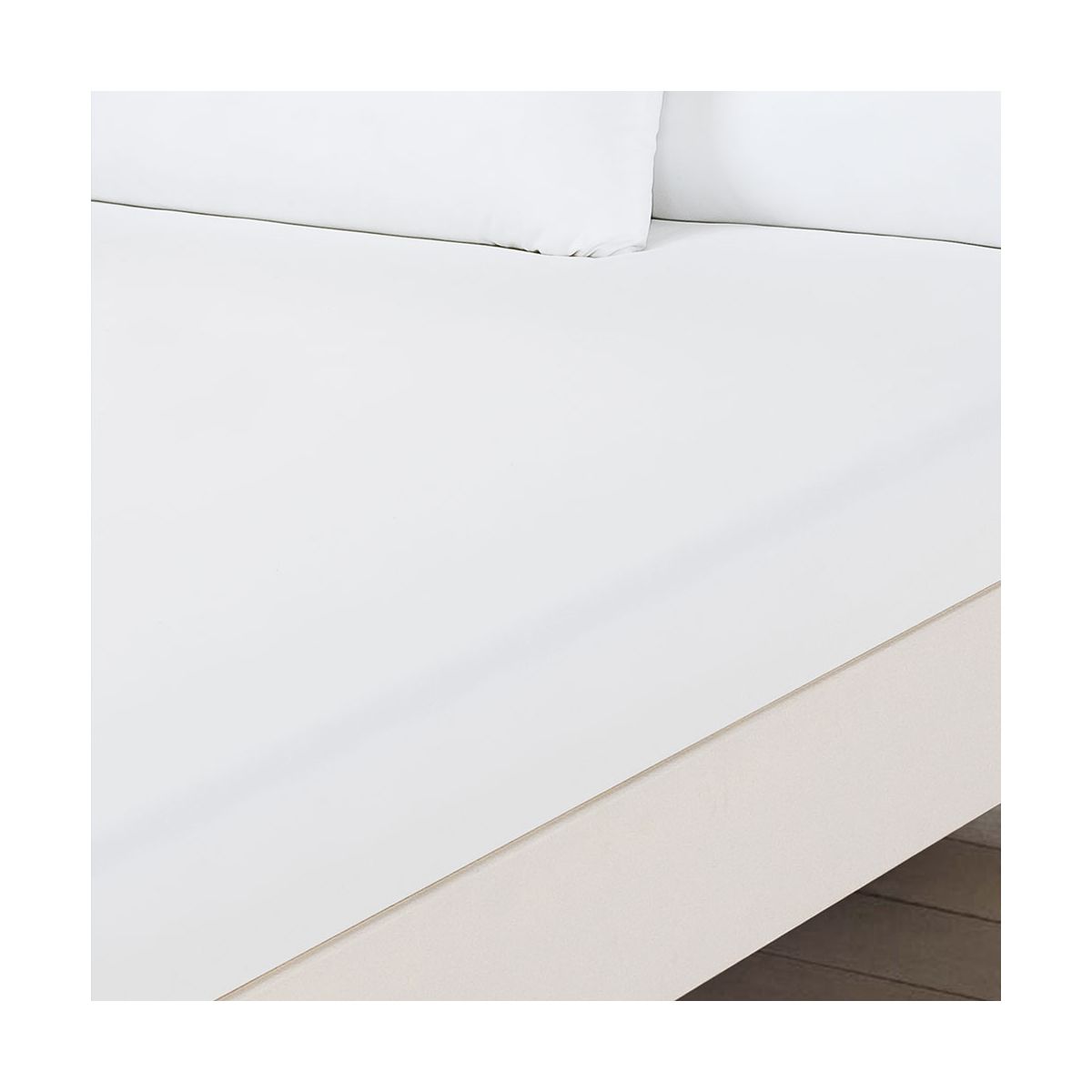 Brentfords Plain Dyed King Size Fitted Sheet - White