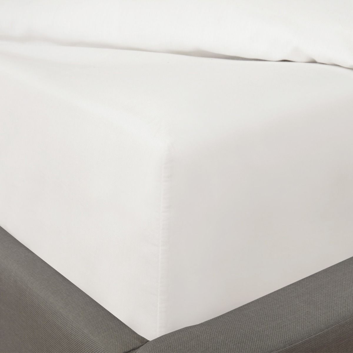 Highams Easy Care Polycotton Fitted Sheet - White