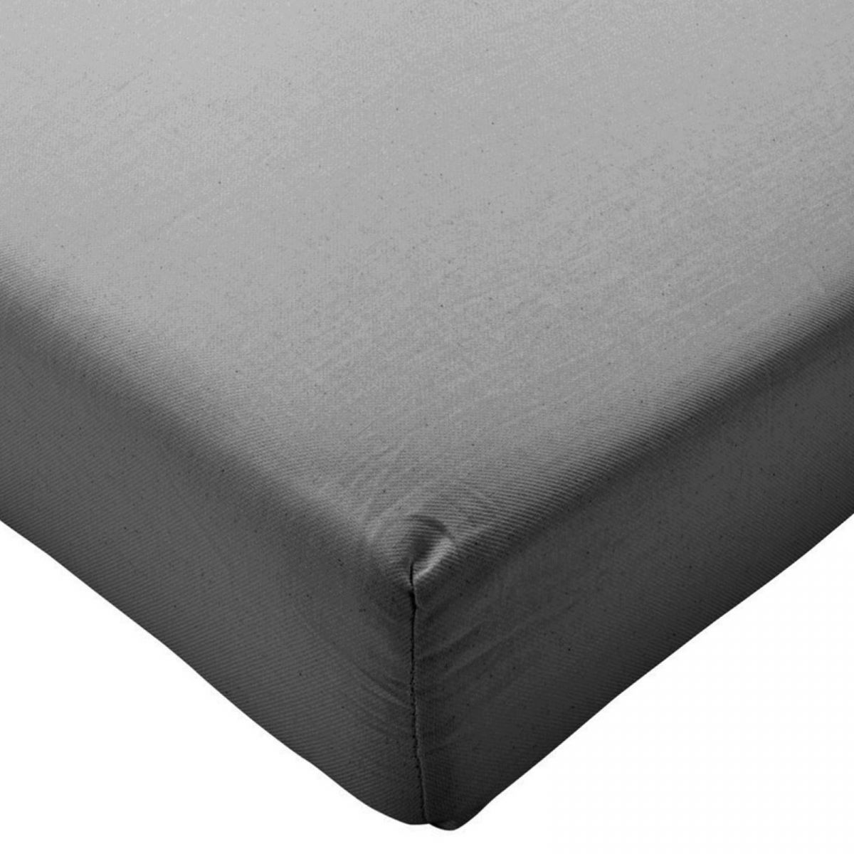 Highams 100 Brushed Cotton Flannelette Fitted Sheet, Plain Charcoal