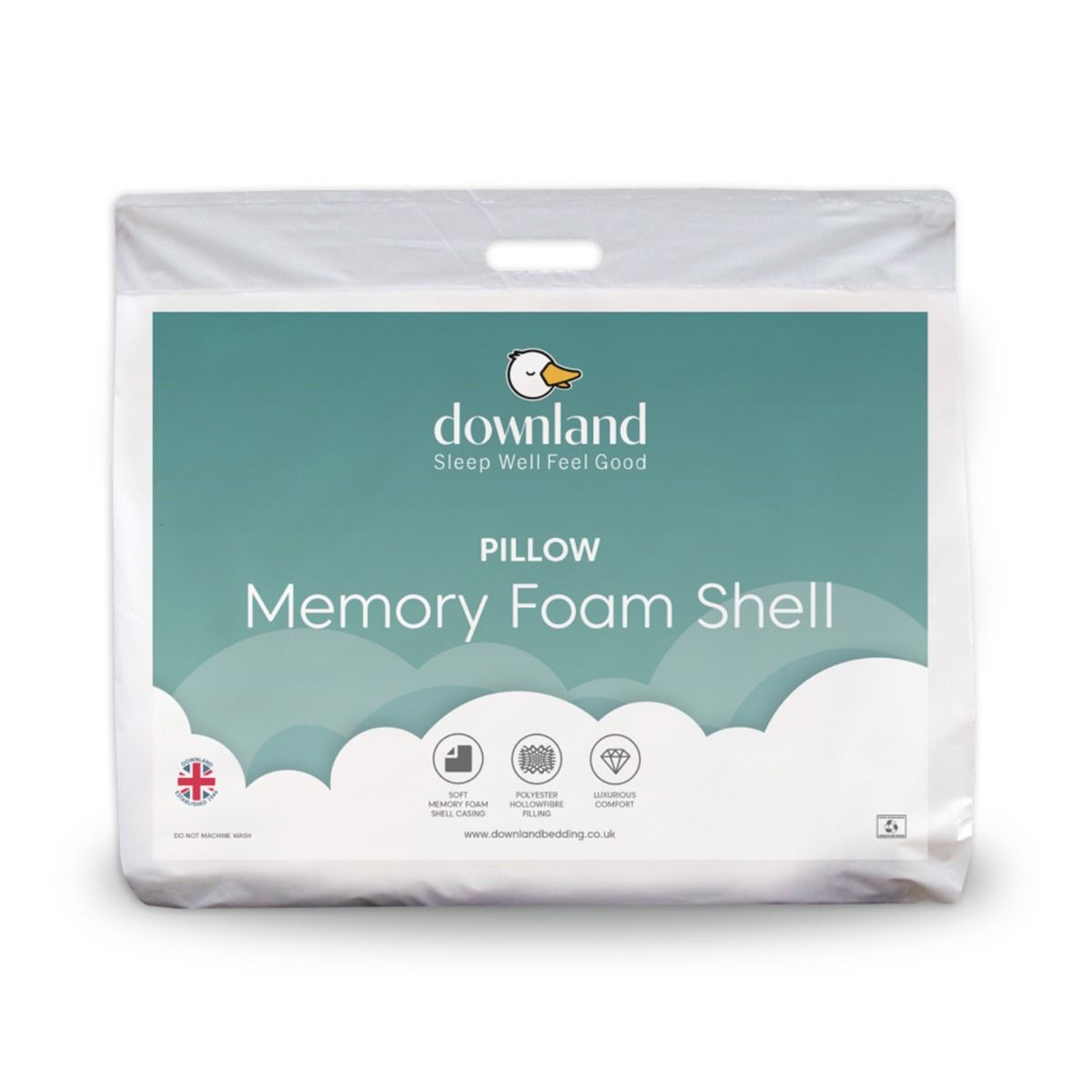 Downland Memory Foam Shell Pillow - White