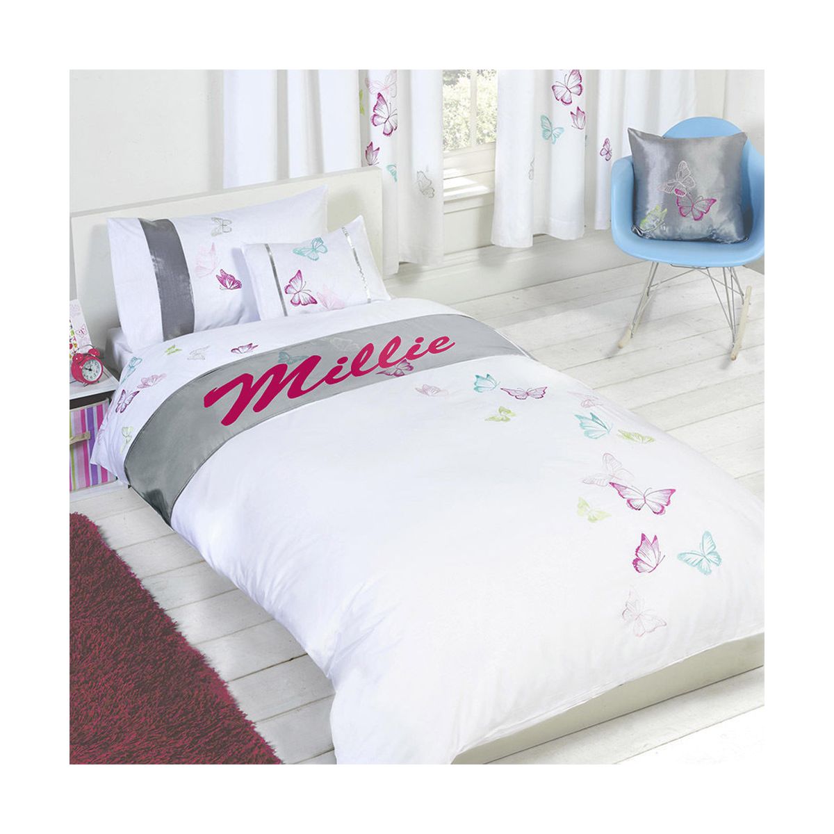 Personalised Butterfly Duvet Cover Set - Millie, Double