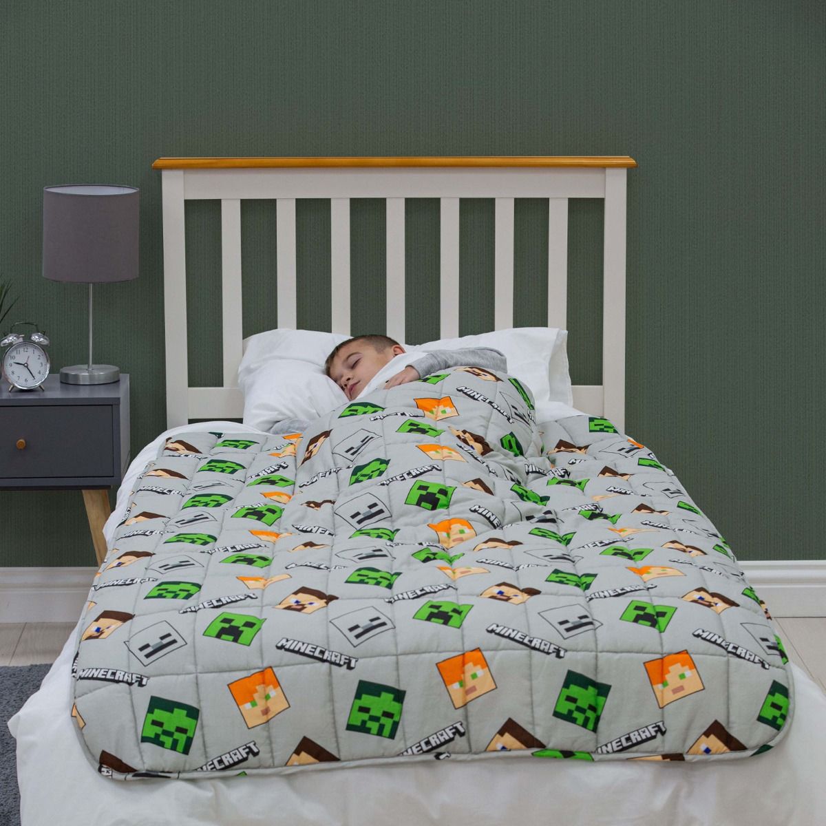 Minecraft Heads Weighted Blanket, Grey 3kg