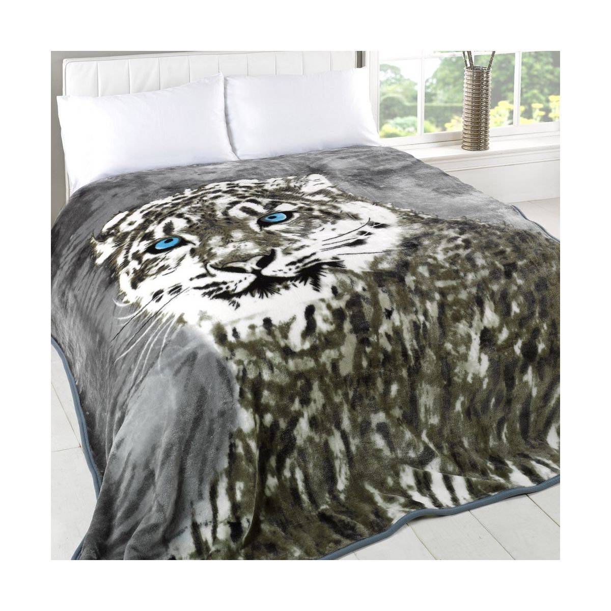 Faux Fur Mink Throw - Snow Leopard