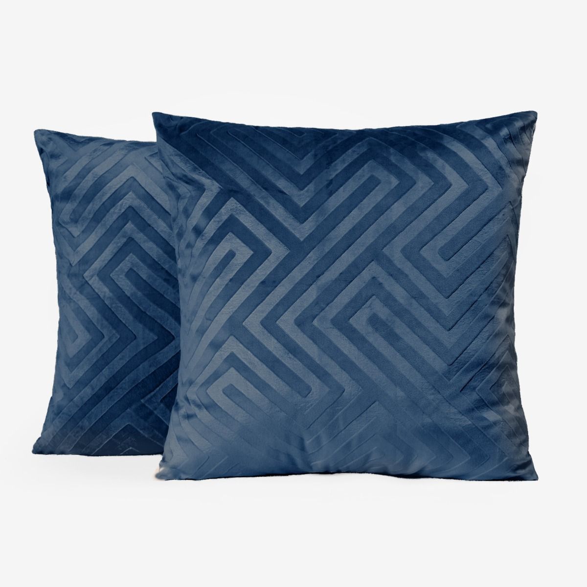 OHS 2 Pack Cut Out Matte Velvet Cushion Covers Navy