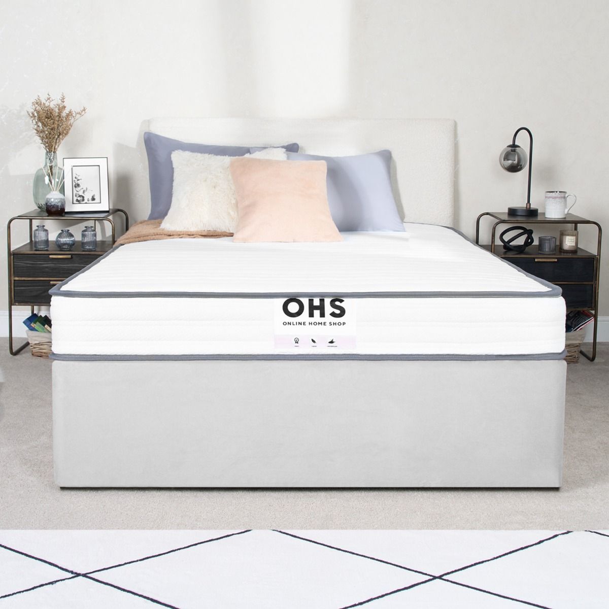 OHS Extra Comfort Memory Foam Spring Mattress White