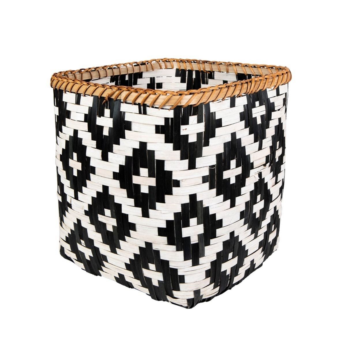Sass & Belle Scandi Boho Geo Bamboo Basket - Monochrome