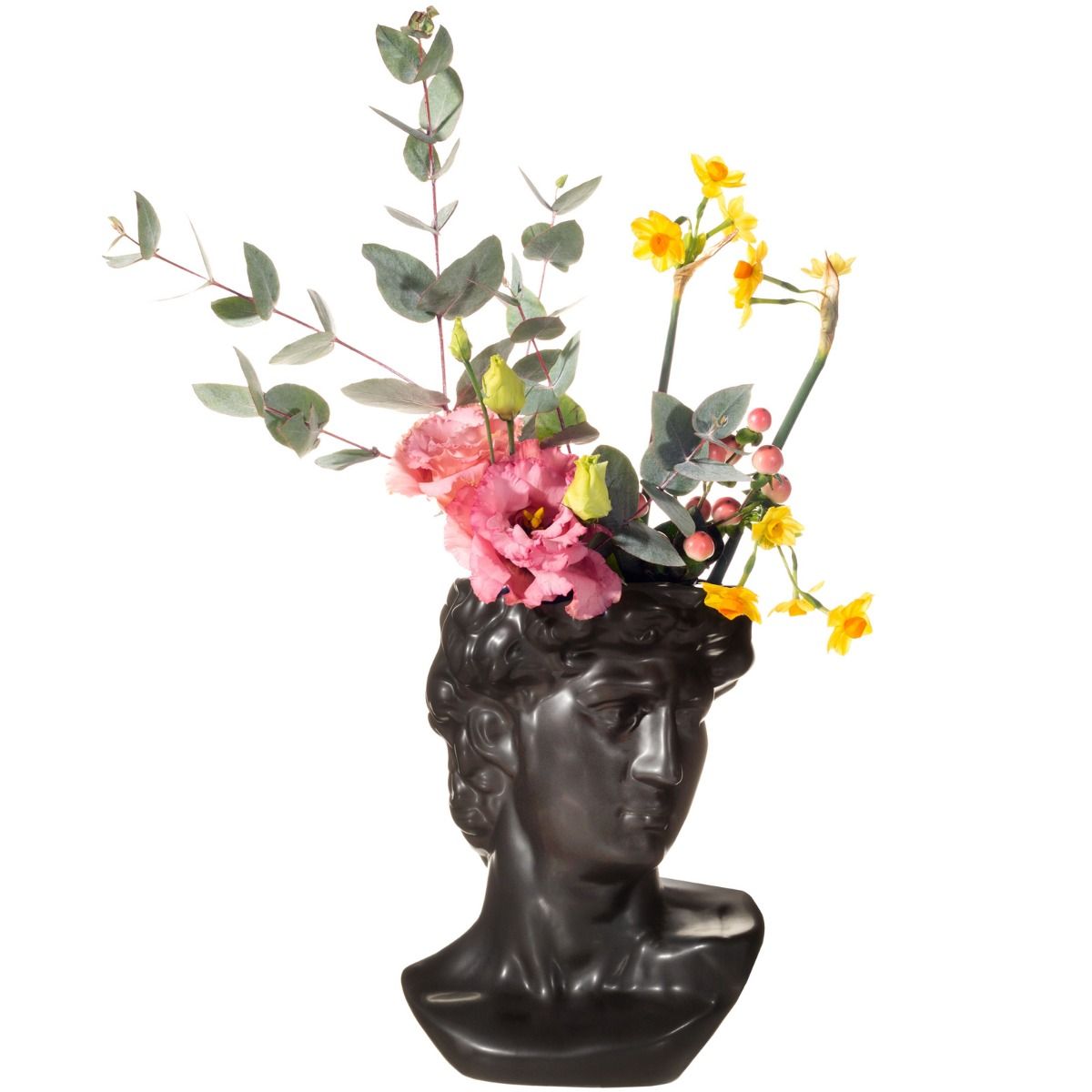 Sass & Belle Greek Head Vase/Planter - Black