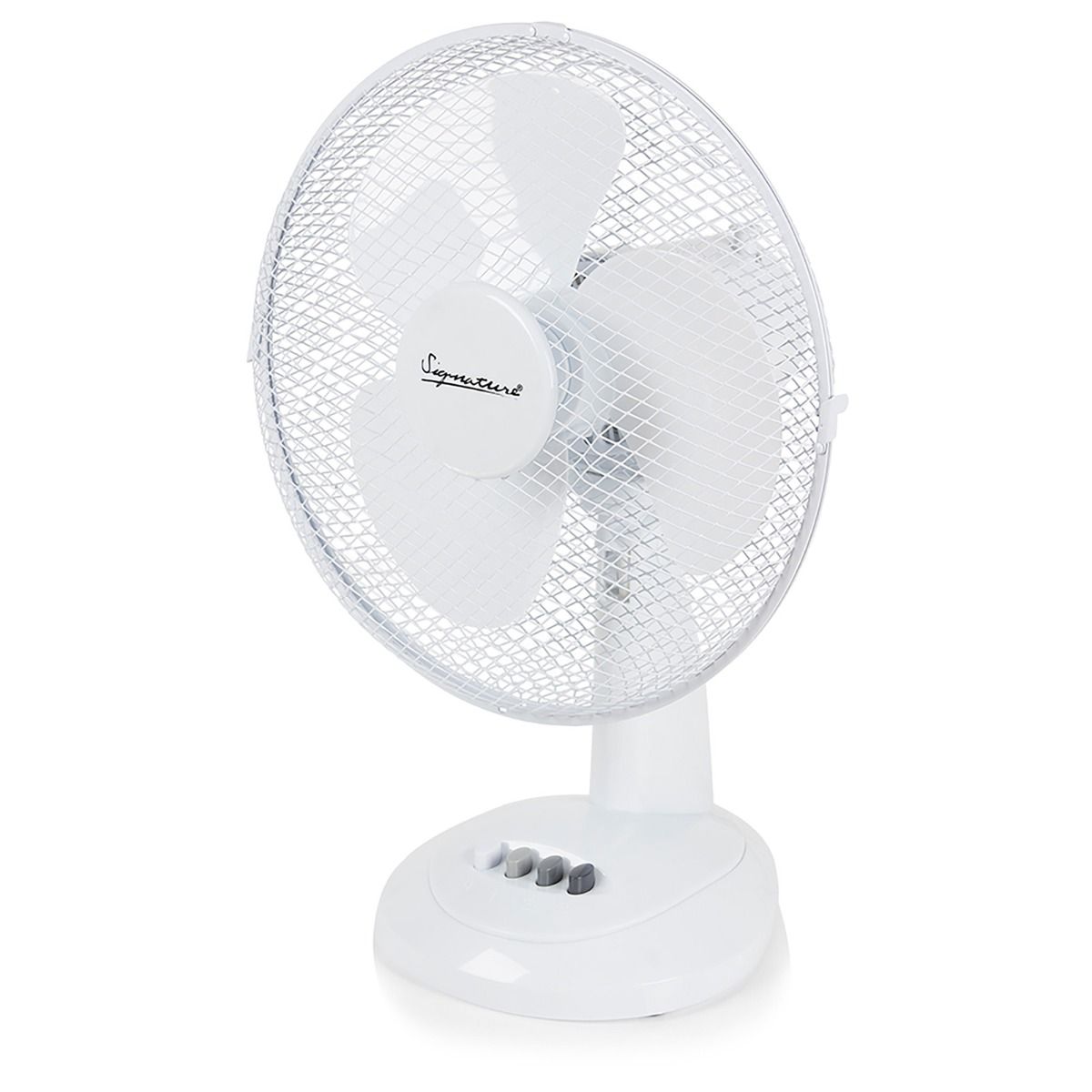Signature Free Standing Cooling Desk Fan, White - 12"
